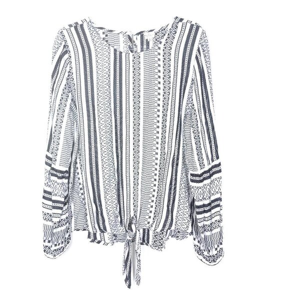 Keep In Touch Tops - Keep In Touch blouse Embroidered tie waist blouse M